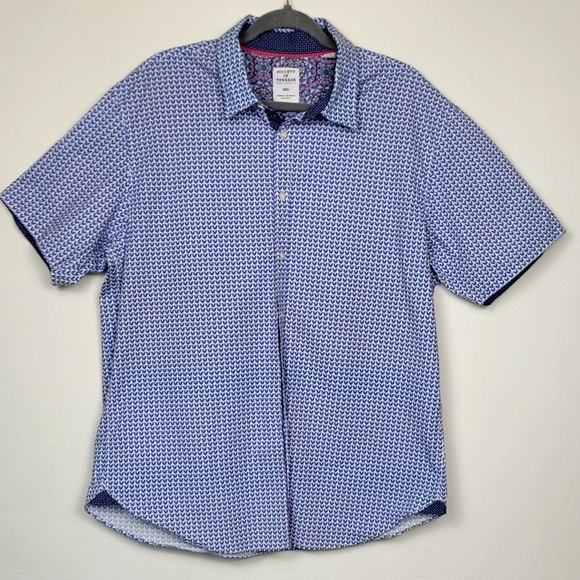Society Of Threads Other - Society Of Threads Shirt Men  – 2XL Blue Roosters Print Slim Fit Comfort Stretch